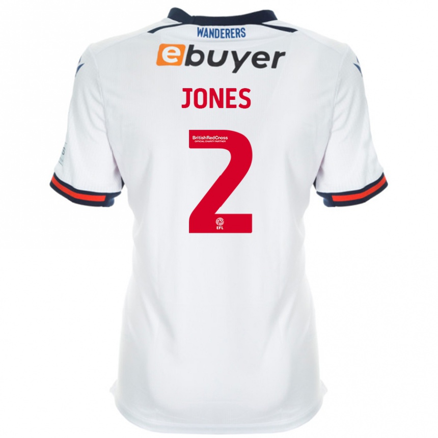 Kids Football Gethin Jones #2 White Home Jersey 2024/25 T-Shirt Australia