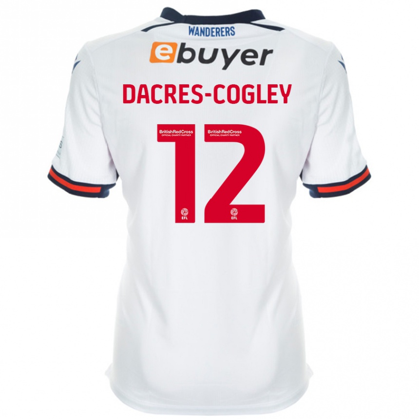 Kids Football Josh Dacres-Cogley #12 White Home Jersey 2024/25 T-Shirt Australia