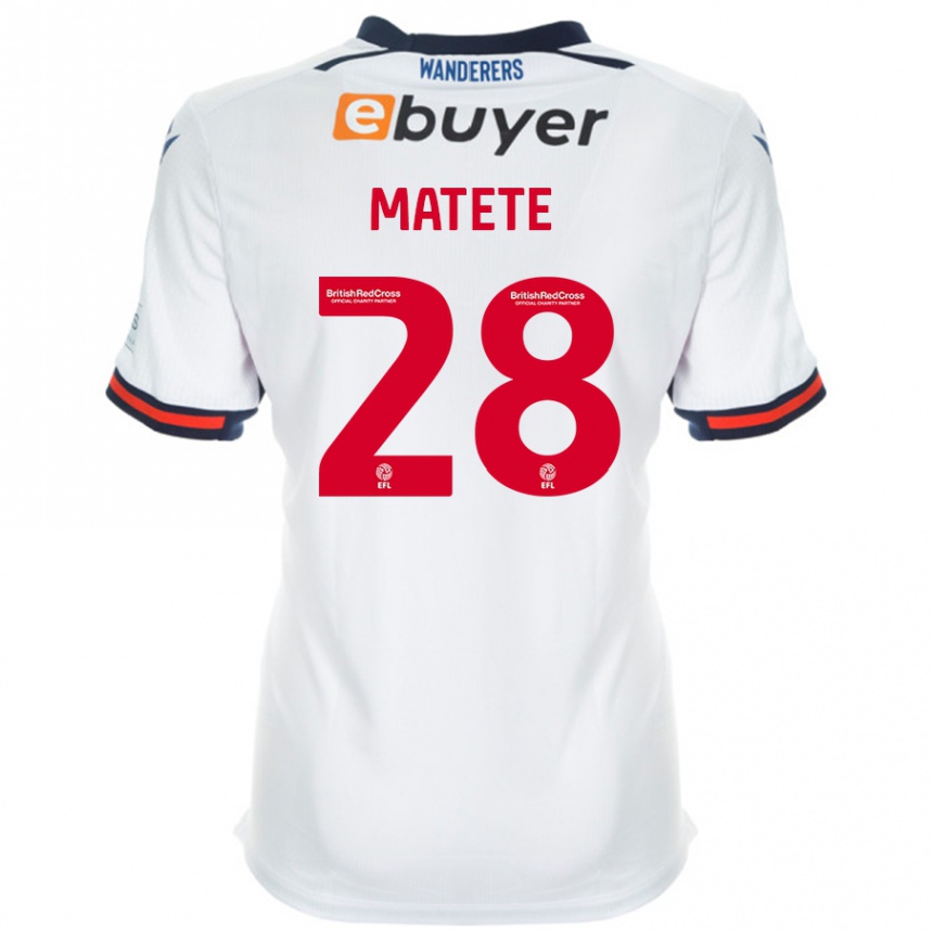 Kids Football Jay Matete #28 White Home Jersey 2024/25 T-Shirt Australia