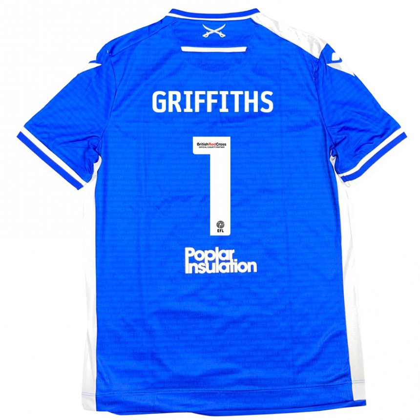 Kids Football Josh Griffiths #1 Blue White Home Jersey 2024/25 T-Shirt Australia