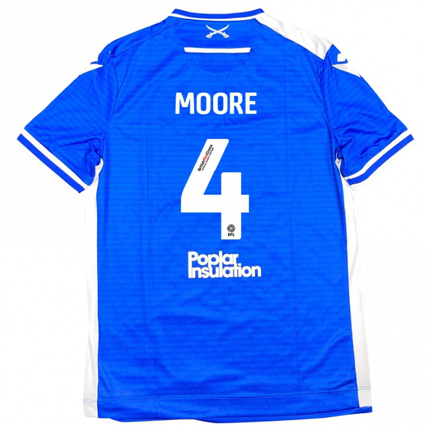 Kids Football Taylor Moore #4 Blue White Home Jersey 2024/25 T-Shirt Australia