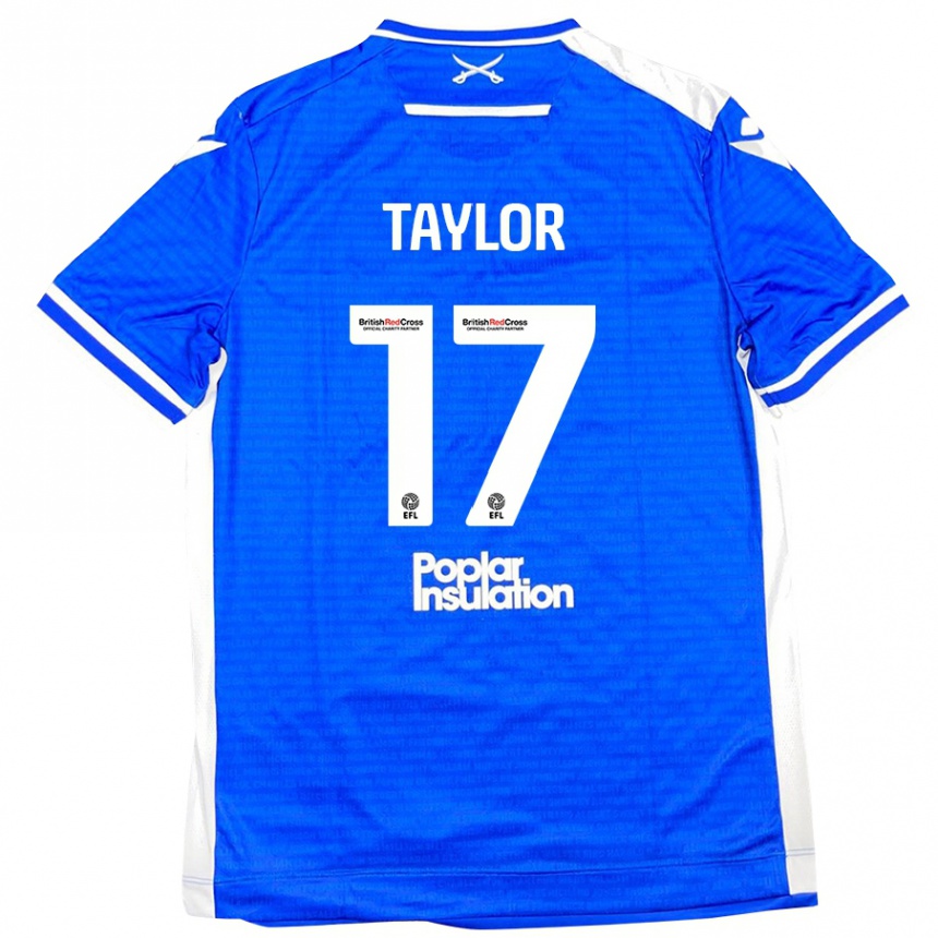 Kids Football Connor Taylor #17 Blue White Home Jersey 2024/25 T-Shirt Australia