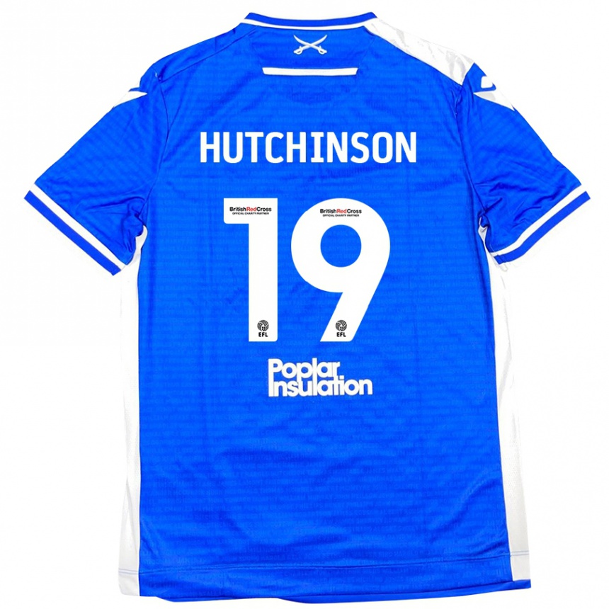 Kids Football Isaac Hutchinson #19 Blue White Home Jersey 2024/25 T-Shirt Australia