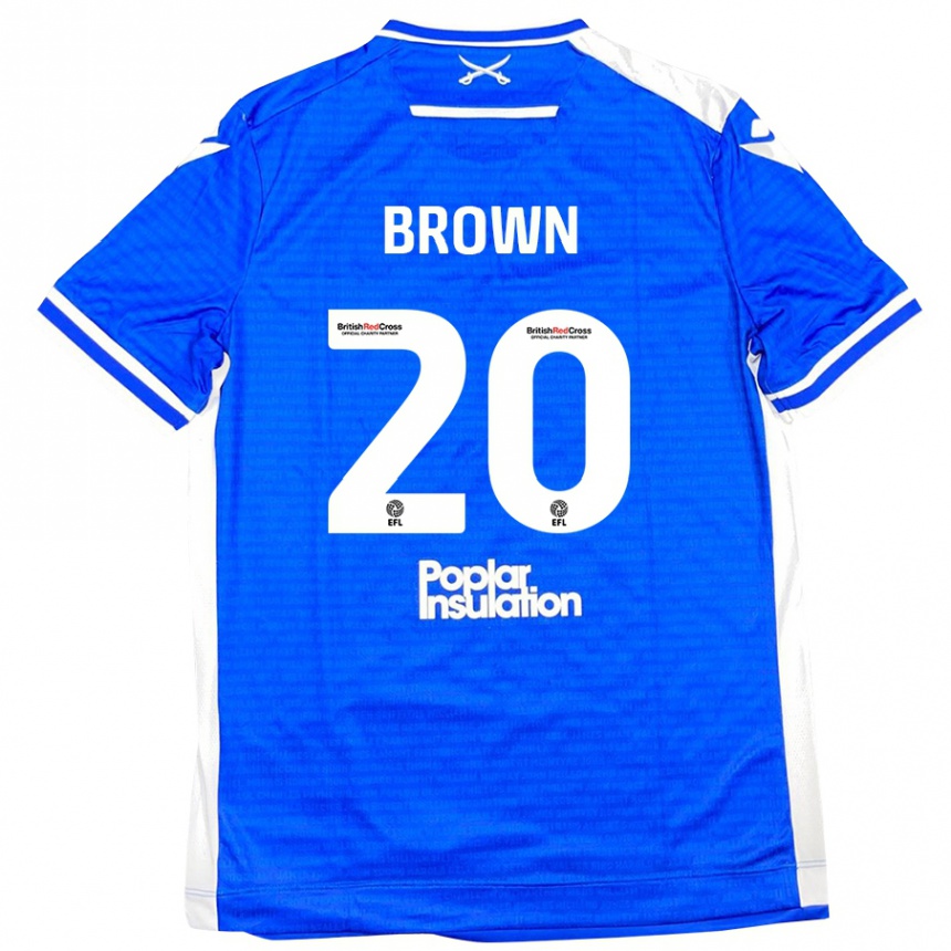 Kids Football Jevani Brown #20 Blue White Home Jersey 2024/25 T-Shirt Australia