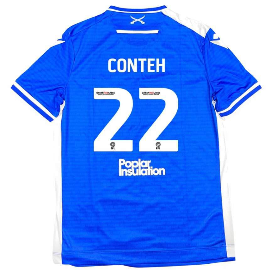 Kids Football Kamil Conteh #22 Blue White Home Jersey 2024/25 T-Shirt Australia