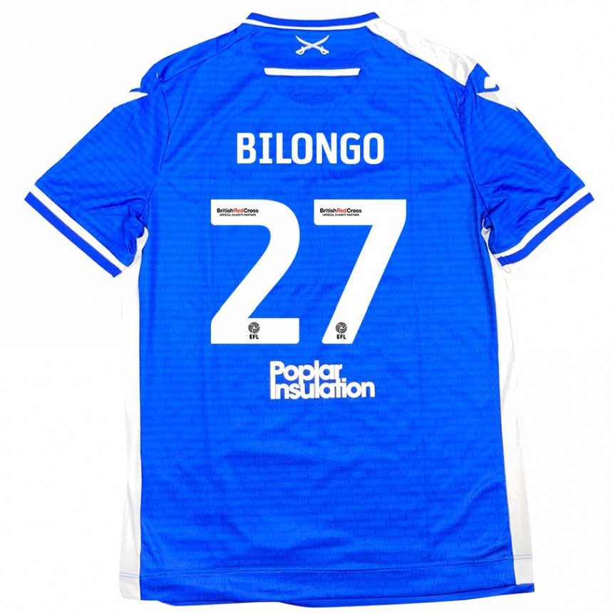 Kids Football Bryant Bilongo #27 Blue White Home Jersey 2024/25 T-Shirt Australia