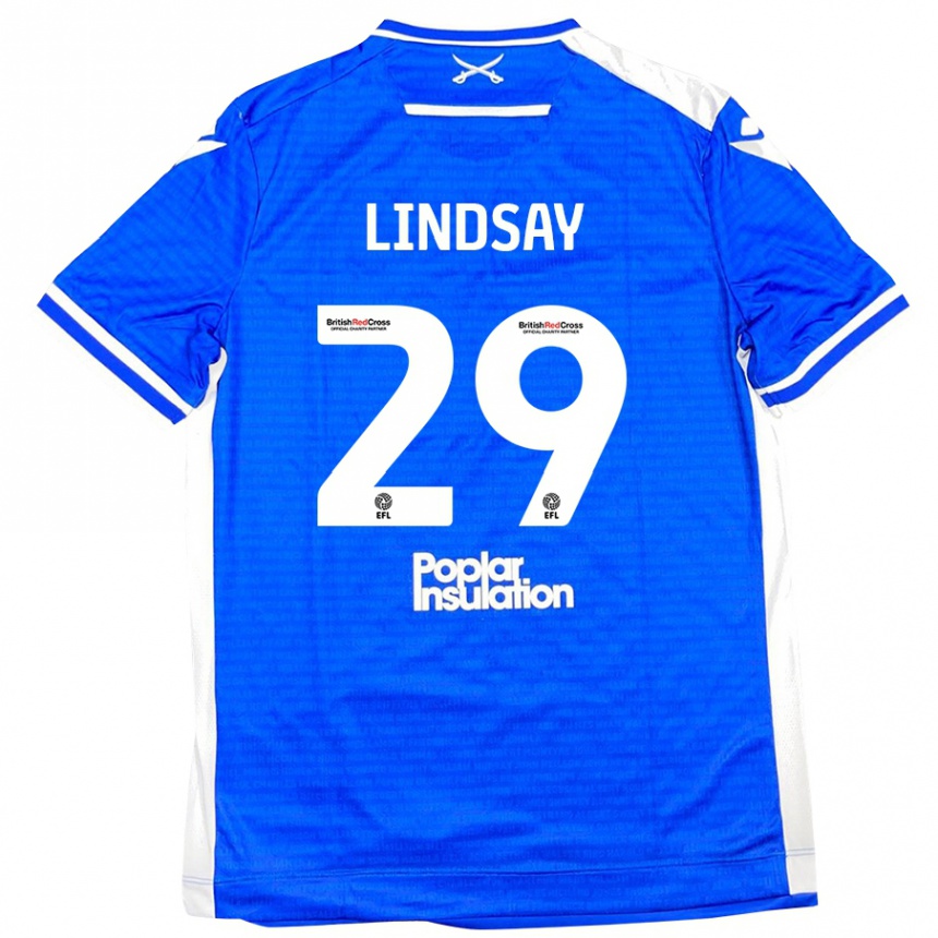 Kids Football Jamie Lindsay #29 Blue White Home Jersey 2024/25 T-Shirt Australia