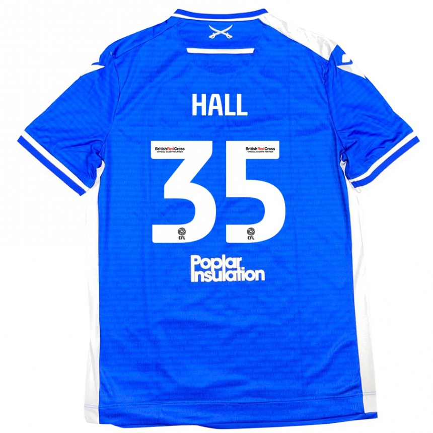 Kids Football Matt Hall #35 Blue White Home Jersey 2024/25 T-Shirt Australia