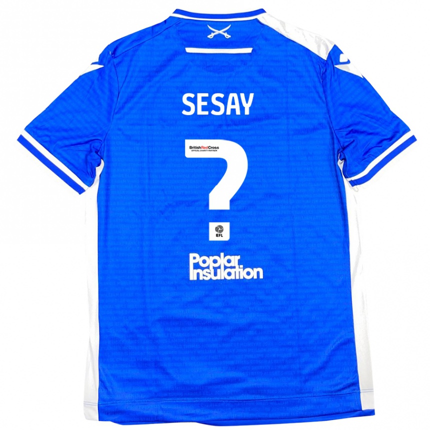 Kids Football Malik Sesay #0 Blue White Home Jersey 2024/25 T-Shirt Australia