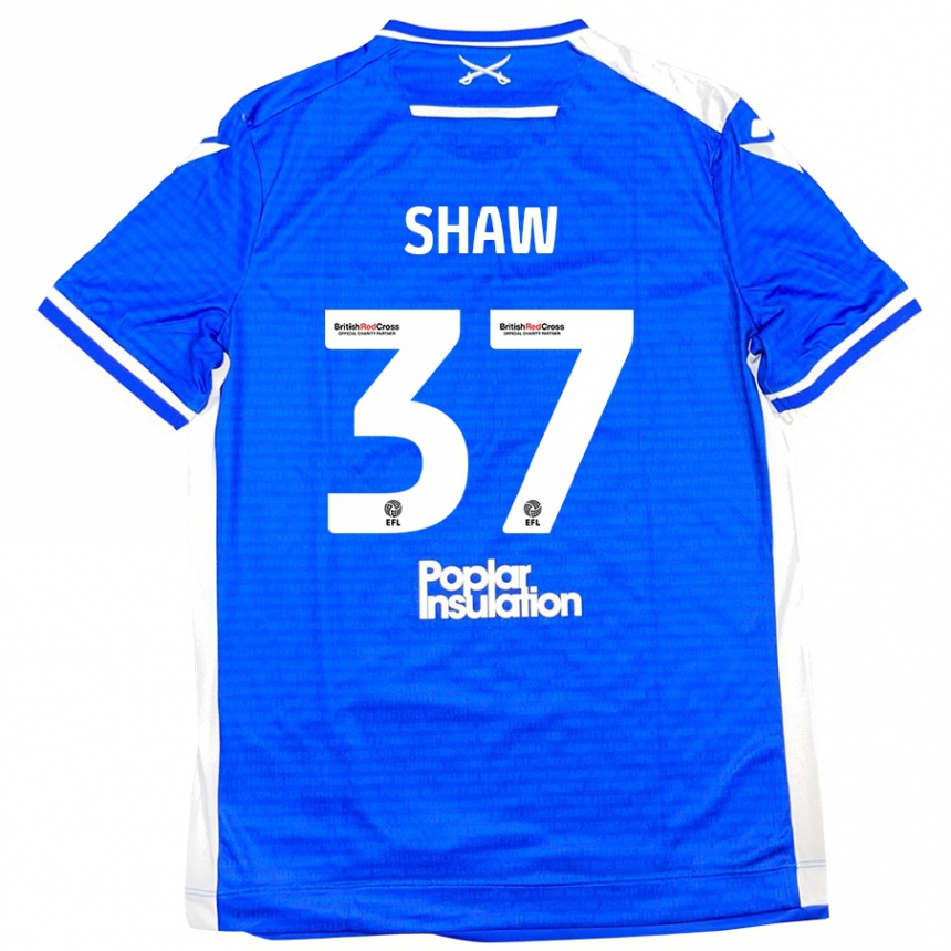 Kids Football Kofi Shaw #37 Blue White Home Jersey 2024/25 T-Shirt Australia