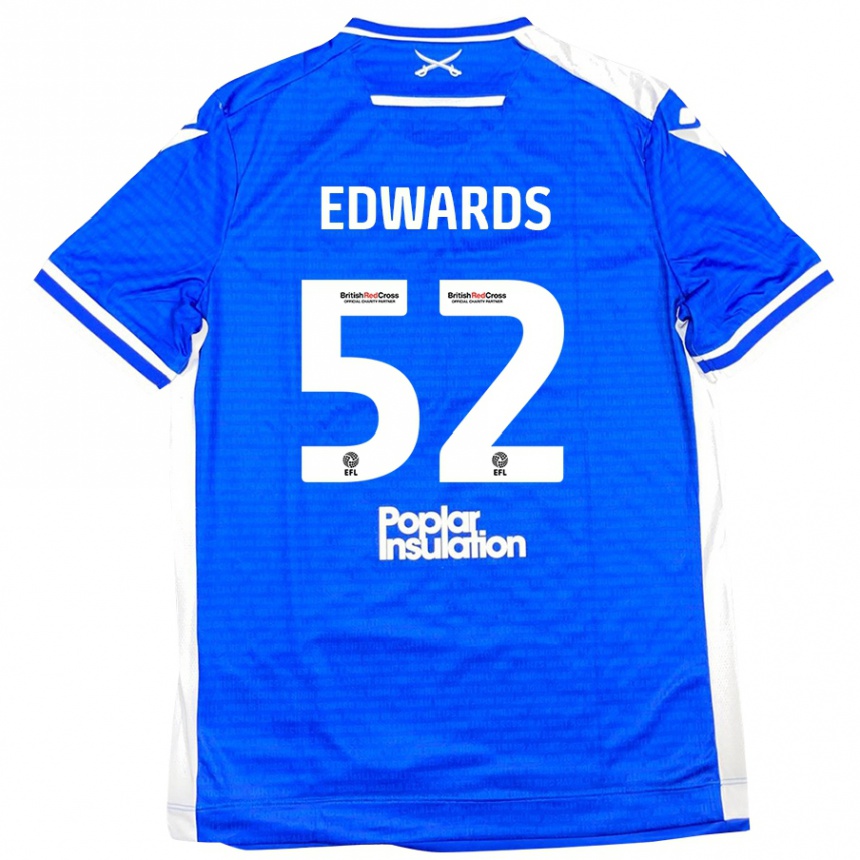 Kids Football Max Edwards #52 Blue White Home Jersey 2024/25 T-Shirt Australia