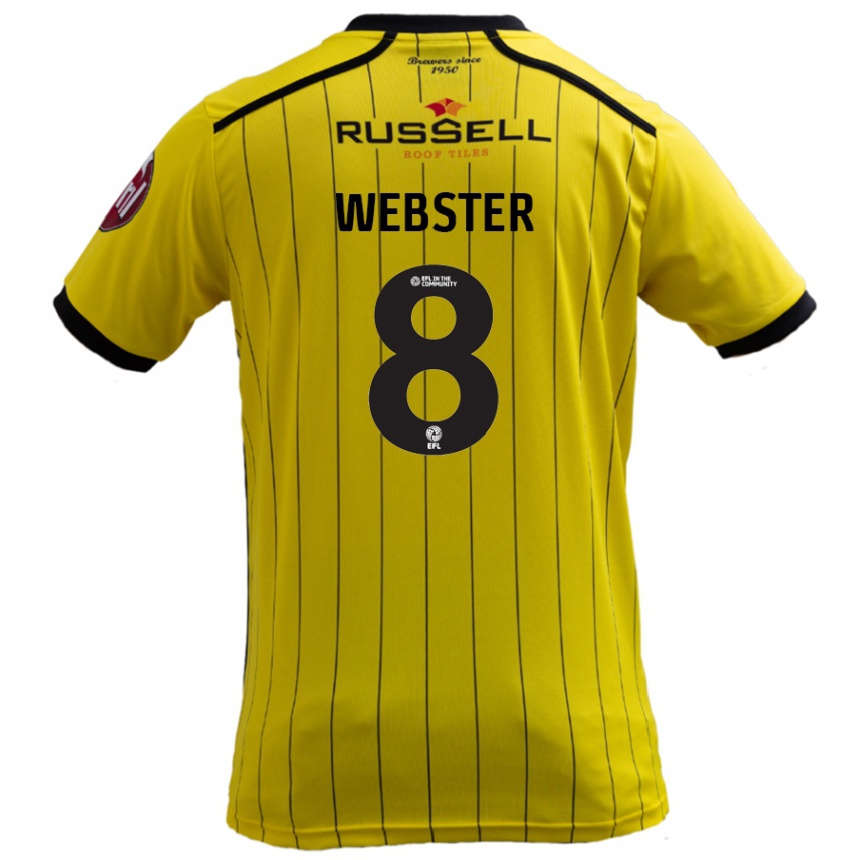 Kids Football Charlie Webster #8 Yellow Home Jersey 2024/25 T-Shirt Australia