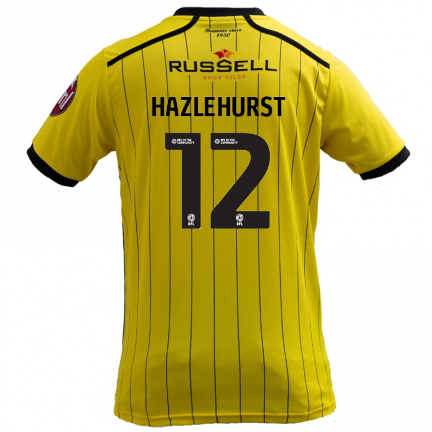 Kids Football Jack Hazlehurst #12 Yellow Home Jersey 2024/25 T-Shirt Australia