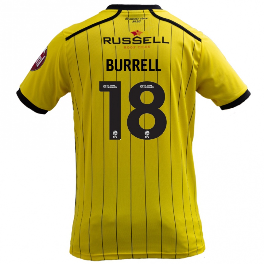 Kids Football Rumarn Burrell #18 Yellow Home Jersey 2024/25 T-Shirt Australia