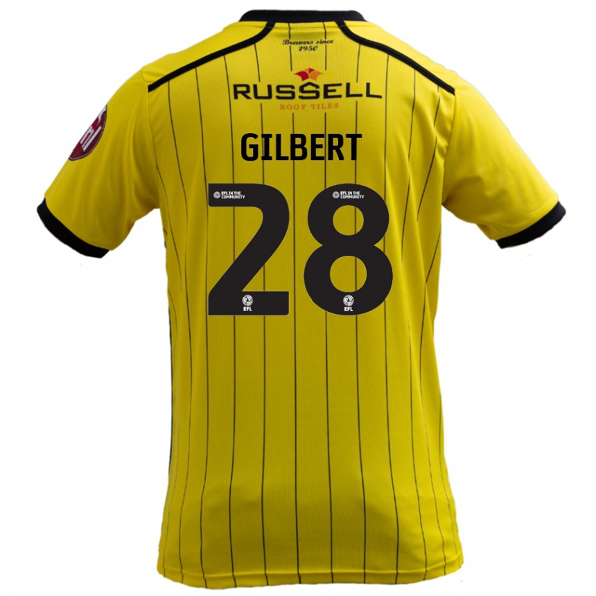 Kids Football Cameron Gilbert #28 Yellow Home Jersey 2024/25 T-Shirt Australia