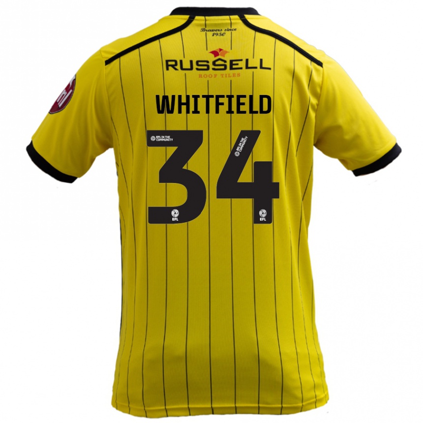 Kids Football Ben Whitfield #34 Yellow Home Jersey 2024/25 T-Shirt Australia