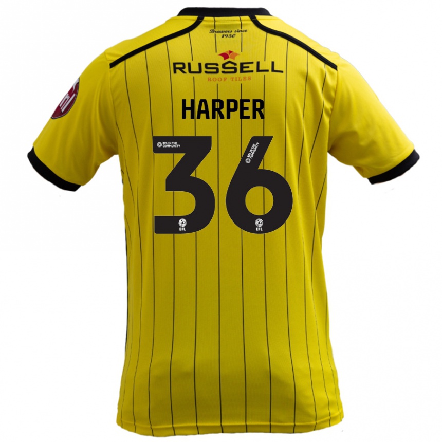 Kids Football Rekeem Harper #36 Yellow Home Jersey 2024/25 T-Shirt Australia