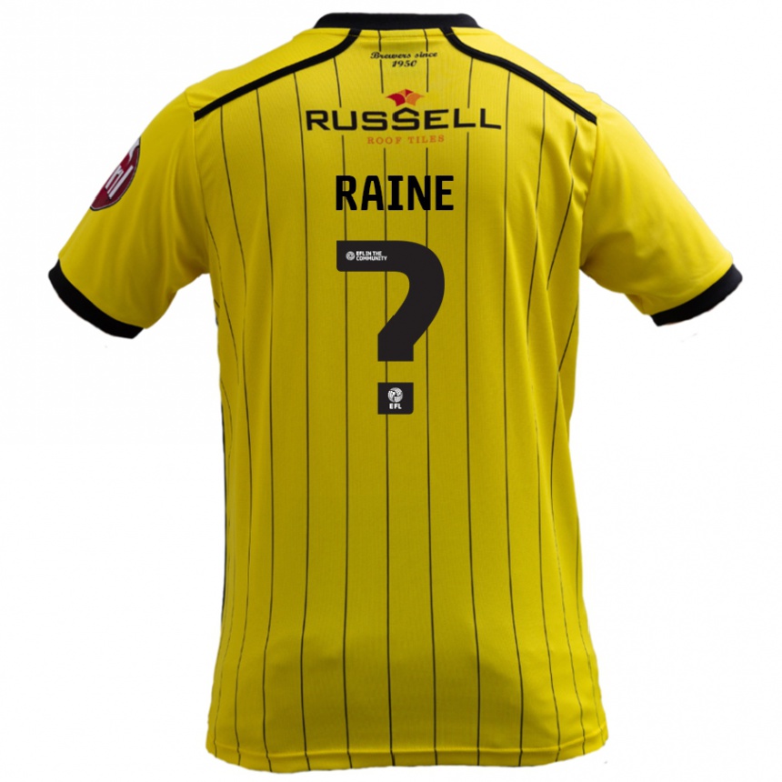 Kids Football Max Raine #0 Yellow Home Jersey 2024/25 T-Shirt Australia