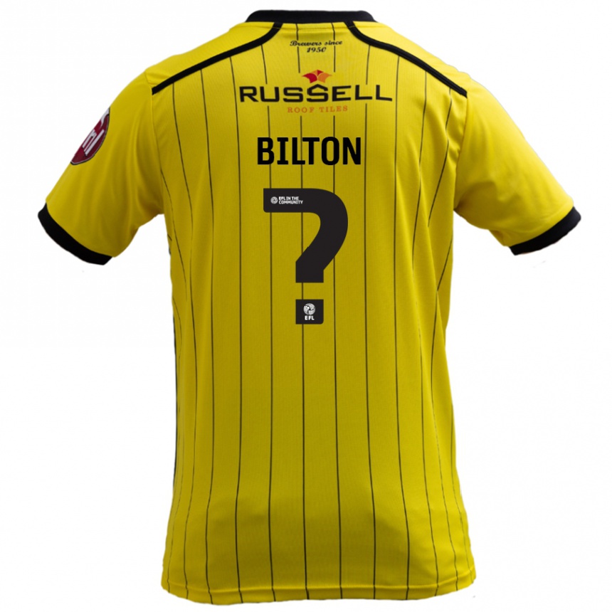 Kids Football Kye Bilton #0 Yellow Home Jersey 2024/25 T-Shirt Australia