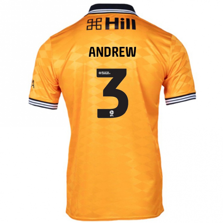 Kids Football Danny Andrew #3 Orange Home Jersey 2024/25 T-Shirt Australia