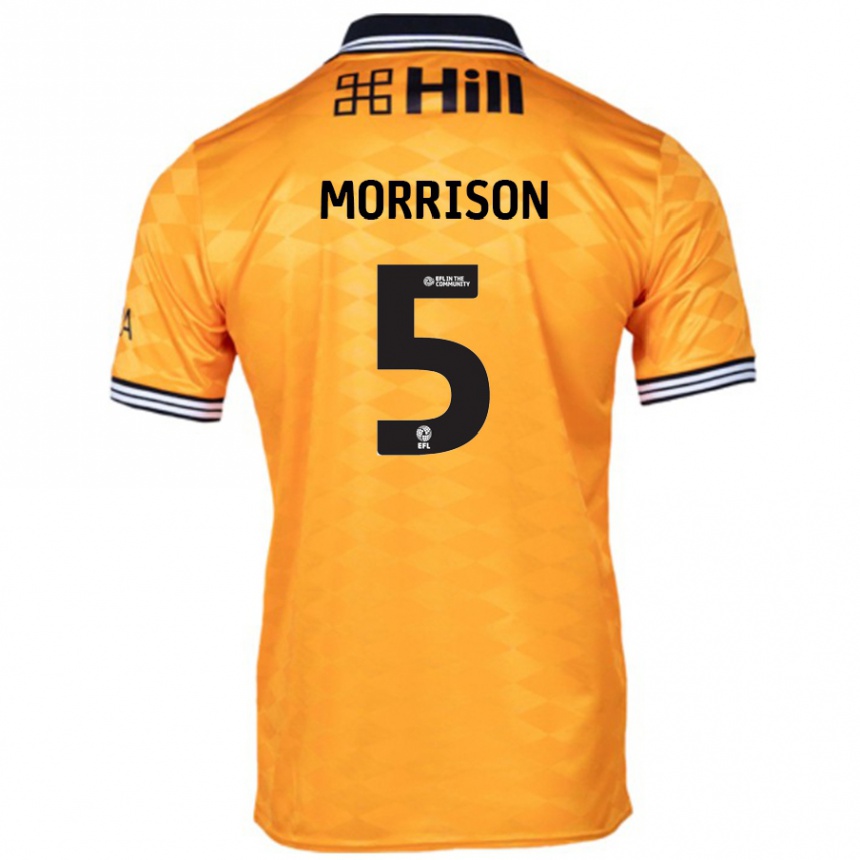 Kids Football Michael Morrison #5 Orange Home Jersey 2024/25 T-Shirt Australia