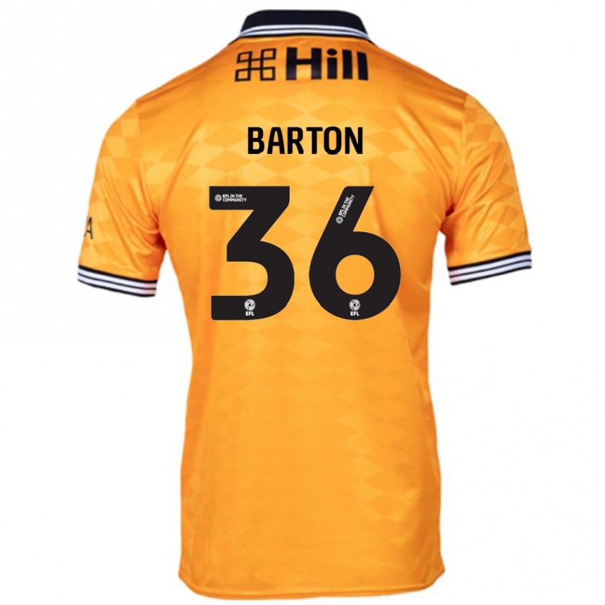 Kids Football Dan Barton #36 Orange Home Jersey 2024/25 T-Shirt Australia