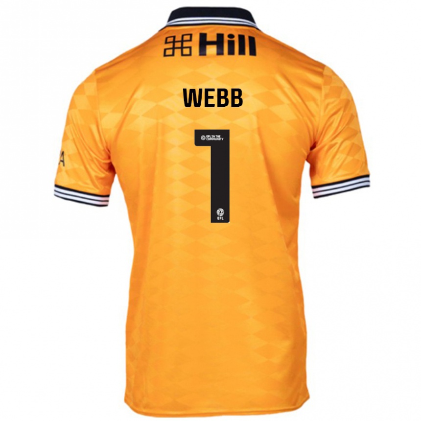 Kids Football Lauren Webb #1 Orange Home Jersey 2024/25 T-Shirt Australia