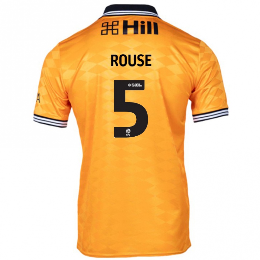 Kids Football Lauren Rouse #5 Orange Home Jersey 2024/25 T-Shirt Australia