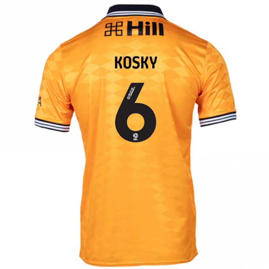 Kids Football Rachel Kosky #6 Orange Home Jersey 2024/25 T-Shirt Australia