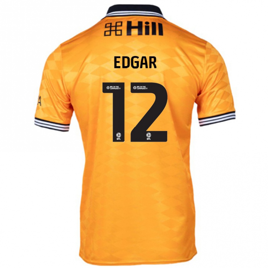 Kids Football Sammy Edgar #12 Orange Home Jersey 2024/25 T-Shirt Australia