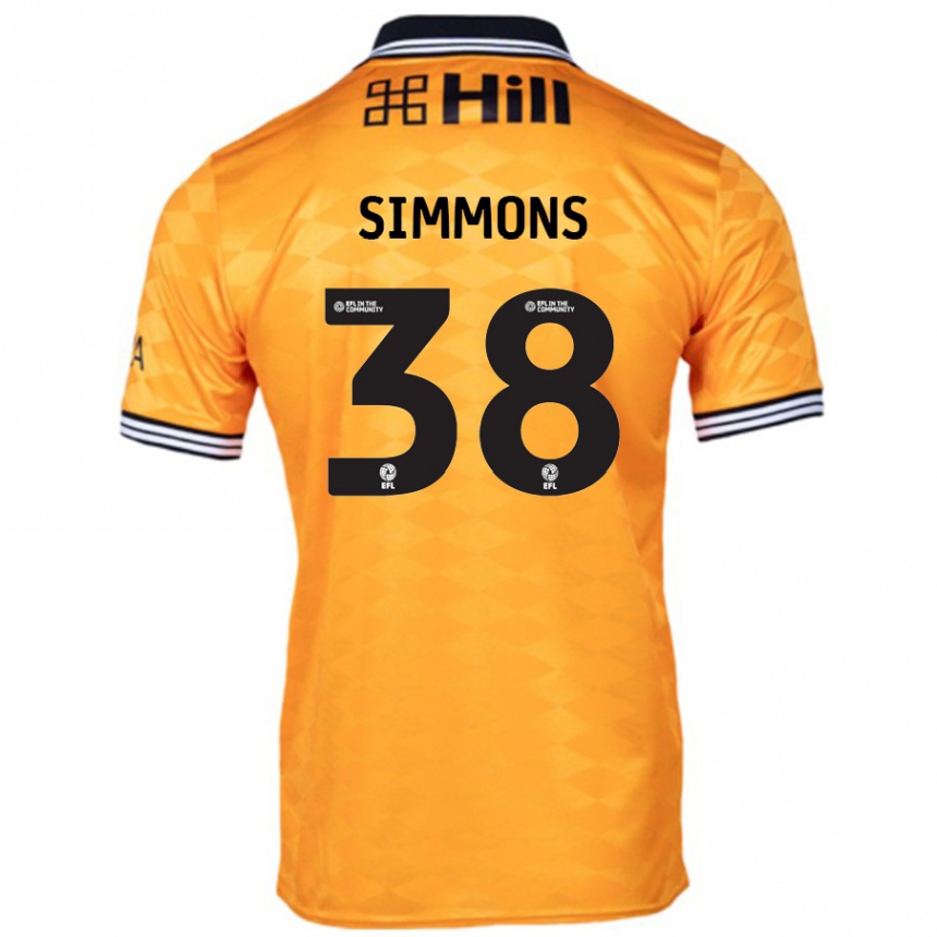 Kids Football Bella Simmons #38 Orange Home Jersey 2024/25 T-Shirt Australia