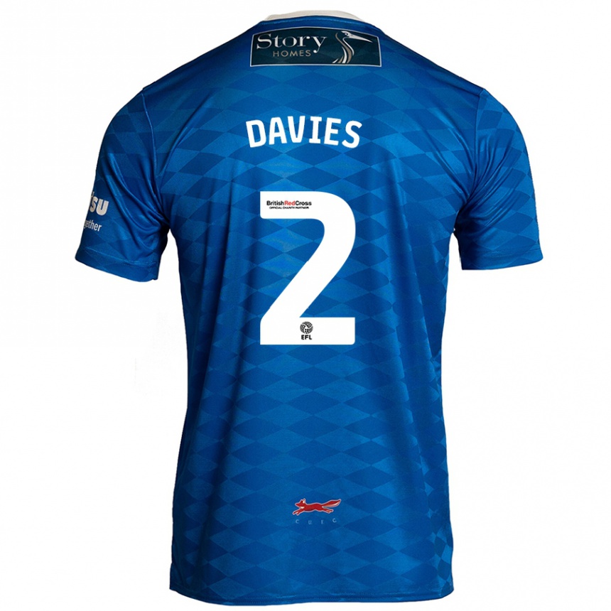 Kids Football Archie Davies #2 Blue Home Jersey 2024/25 T-Shirt Australia