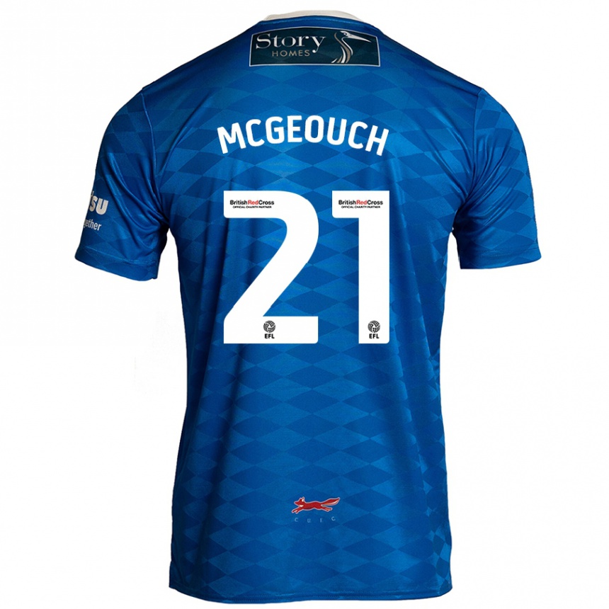 Kids Football Dylan Mcgeouch #21 Blue Home Jersey 2024/25 T-Shirt Australia