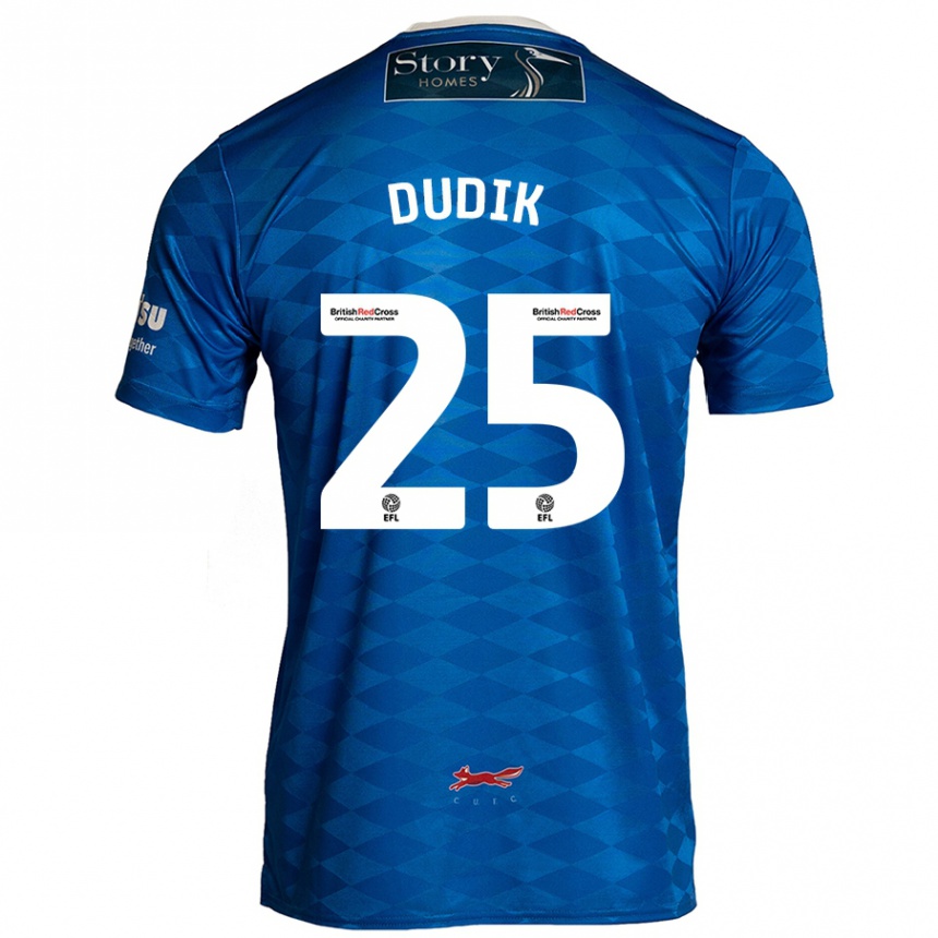 Kids Football Anton Dudik #25 Blue Home Jersey 2024/25 T-Shirt Australia