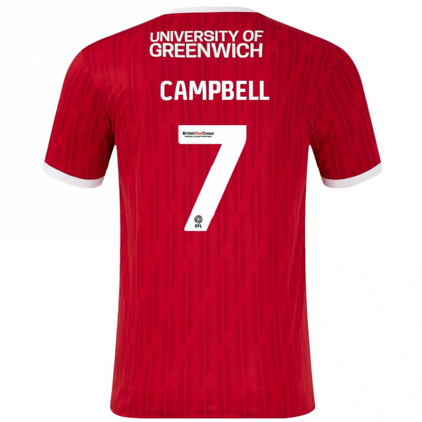 Kids Football Tyreece Campbell #7 Red White Home Jersey 2024/25 T-Shirt Australia