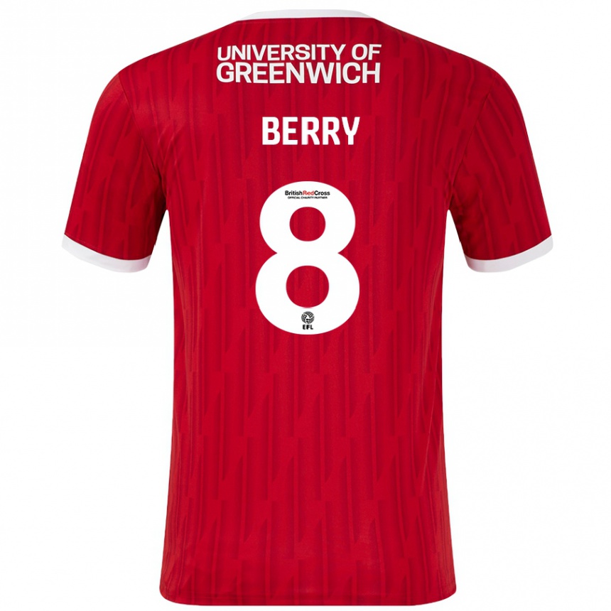 Kids Football Luke Berry #8 Red White Home Jersey 2024/25 T-Shirt Australia