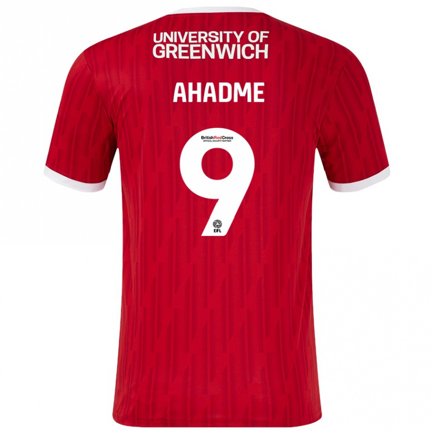 Kids Football Gassan Ahadme #9 Red White Home Jersey 2024/25 T-Shirt Australia