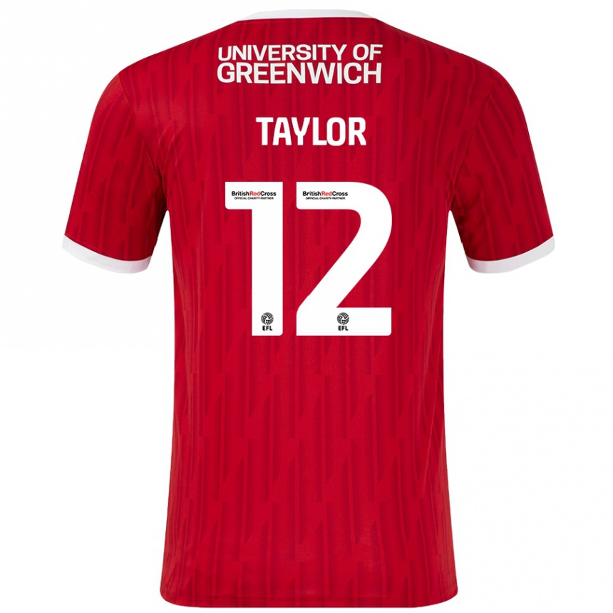 Kids Football Terry Taylor #12 Red White Home Jersey 2024/25 T-Shirt Australia