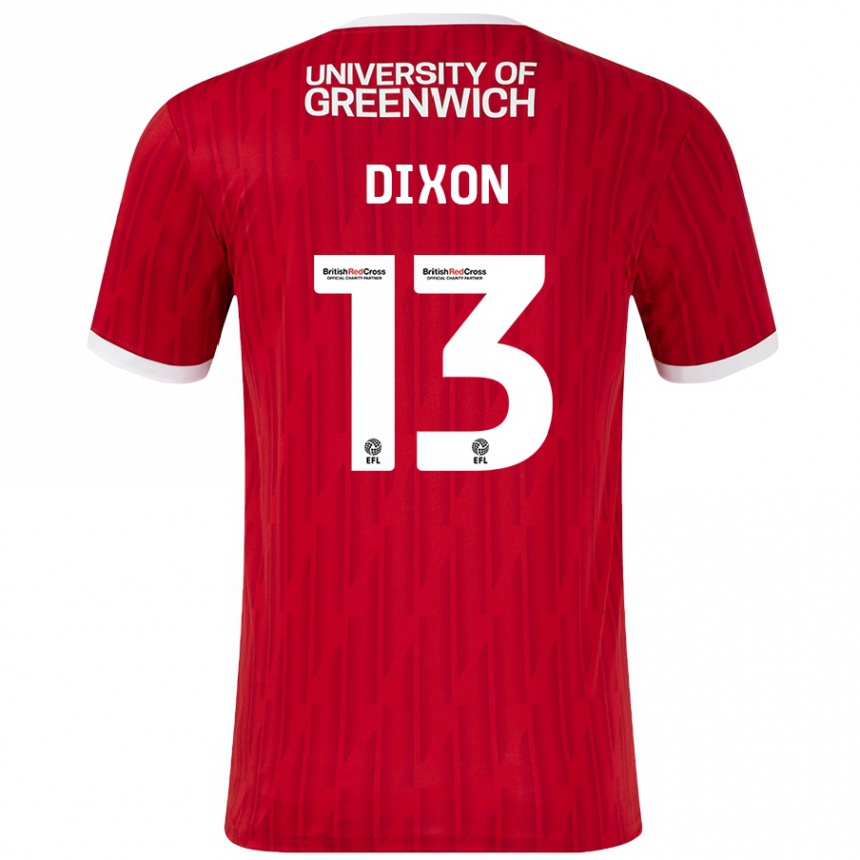 Kids Football Kaheim Dixon #13 Red White Home Jersey 2024/25 T-Shirt Australia