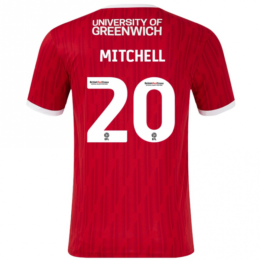 Kids Football Zach Mitchell #20 Red White Home Jersey 2024/25 T-Shirt Australia