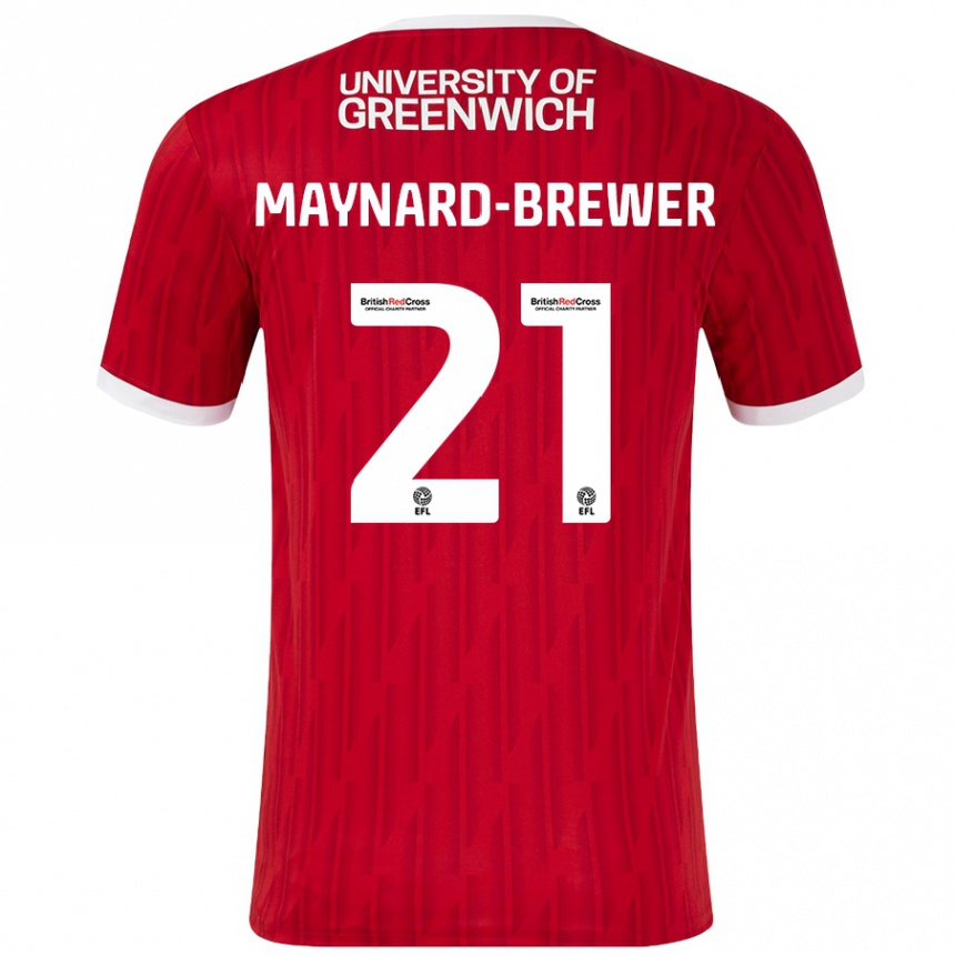 Kids Football Ashley Maynard-Brewer #21 Red White Home Jersey 2024/25 T-Shirt Australia