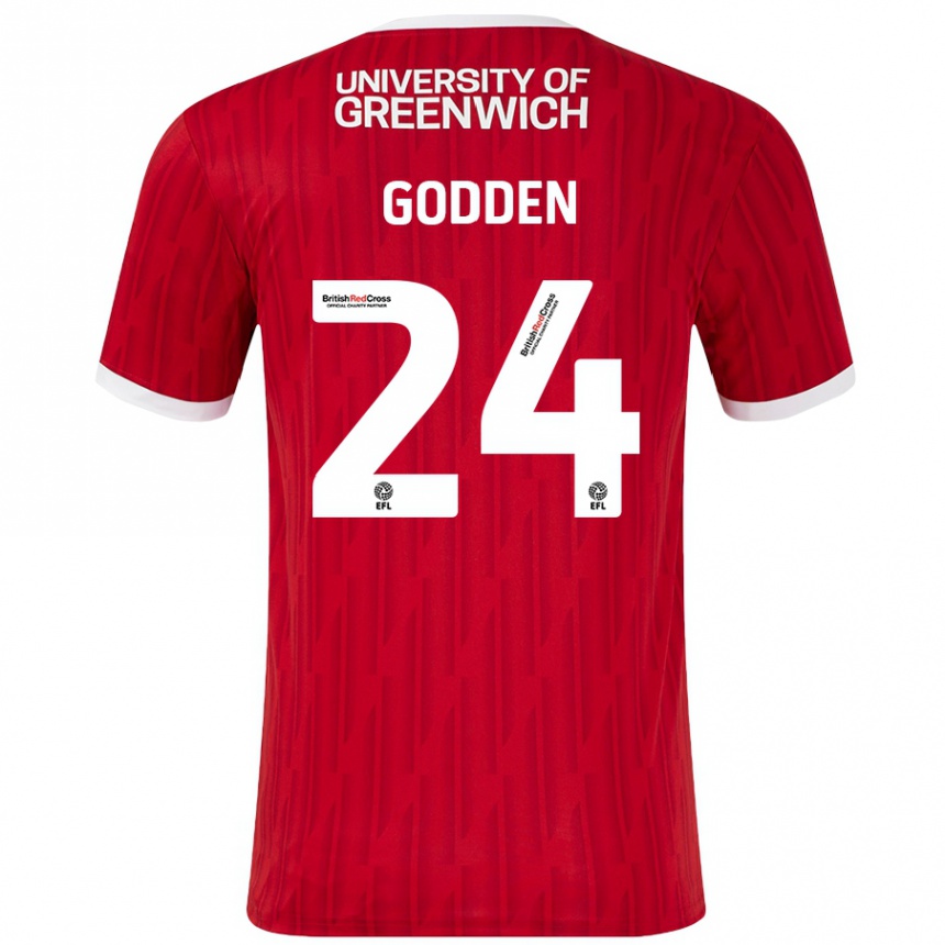 Kids Football Matt Godden #24 Red White Home Jersey 2024/25 T-Shirt Australia