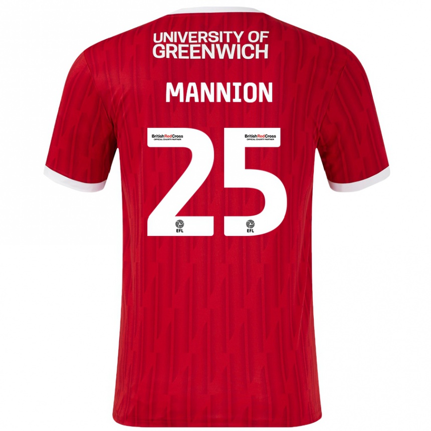 Kids Football Will Mannion #25 Red White Home Jersey 2024/25 T-Shirt Australia