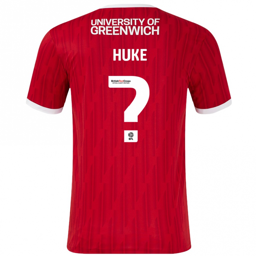 Kids Football Ryan Huke #0 Red White Home Jersey 2024/25 T-Shirt Australia