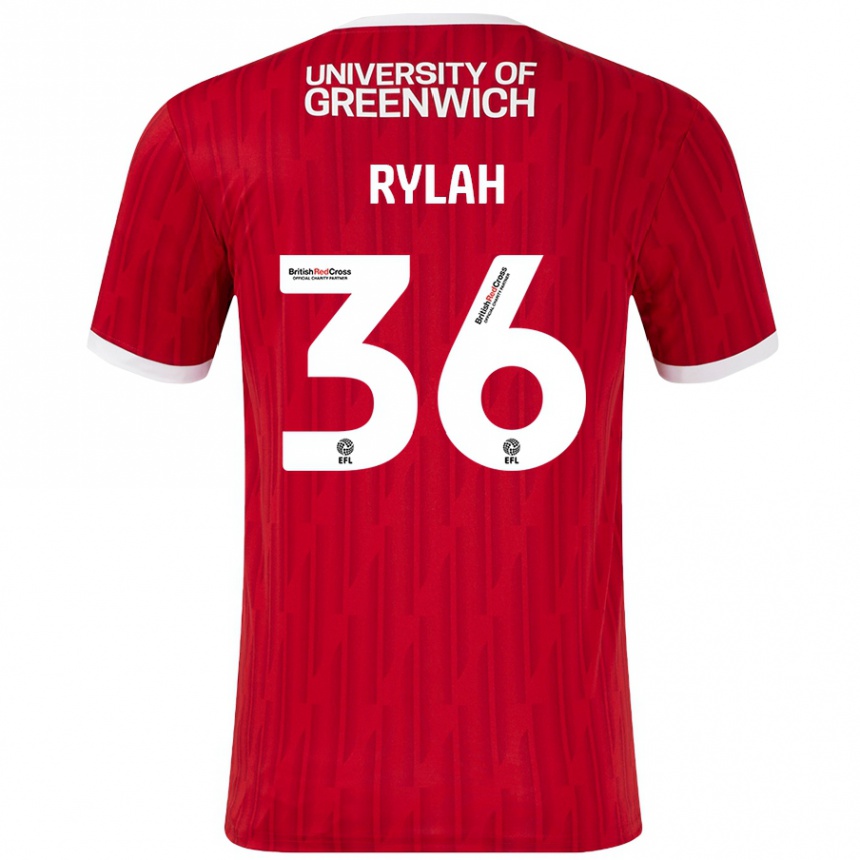 Kids Football Henry Rylah #36 Red White Home Jersey 2024/25 T-Shirt Australia