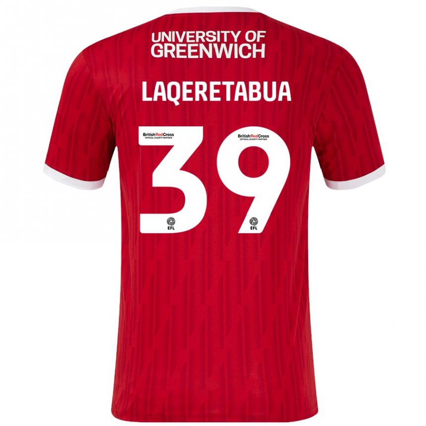 Kids Football Josh Laqeretabua #39 Red White Home Jersey 2024/25 T-Shirt Australia