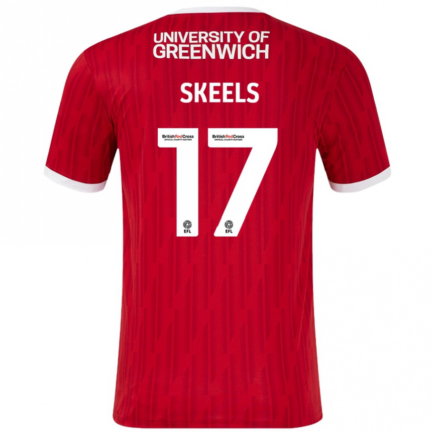 Kids Football Kiera Skeels #17 Red White Home Jersey 2024/25 T-Shirt Australia