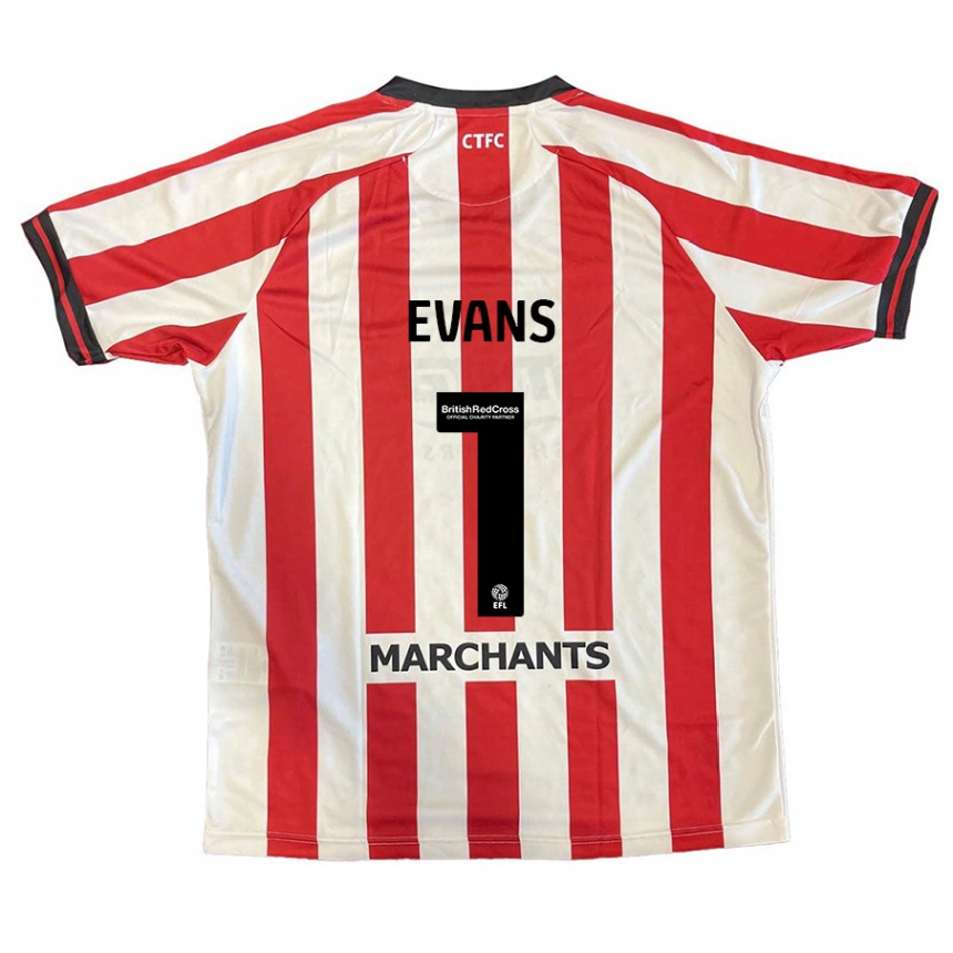 Kids Football Owen Evans #1 Red White Home Jersey 2024/25 T-Shirt Australia