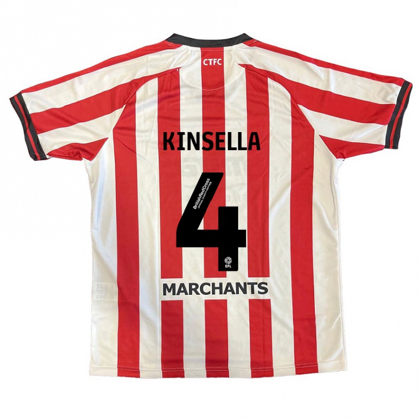 Kids Football Liam Kinsella #4 Red White Home Jersey 2024/25 T-Shirt Australia