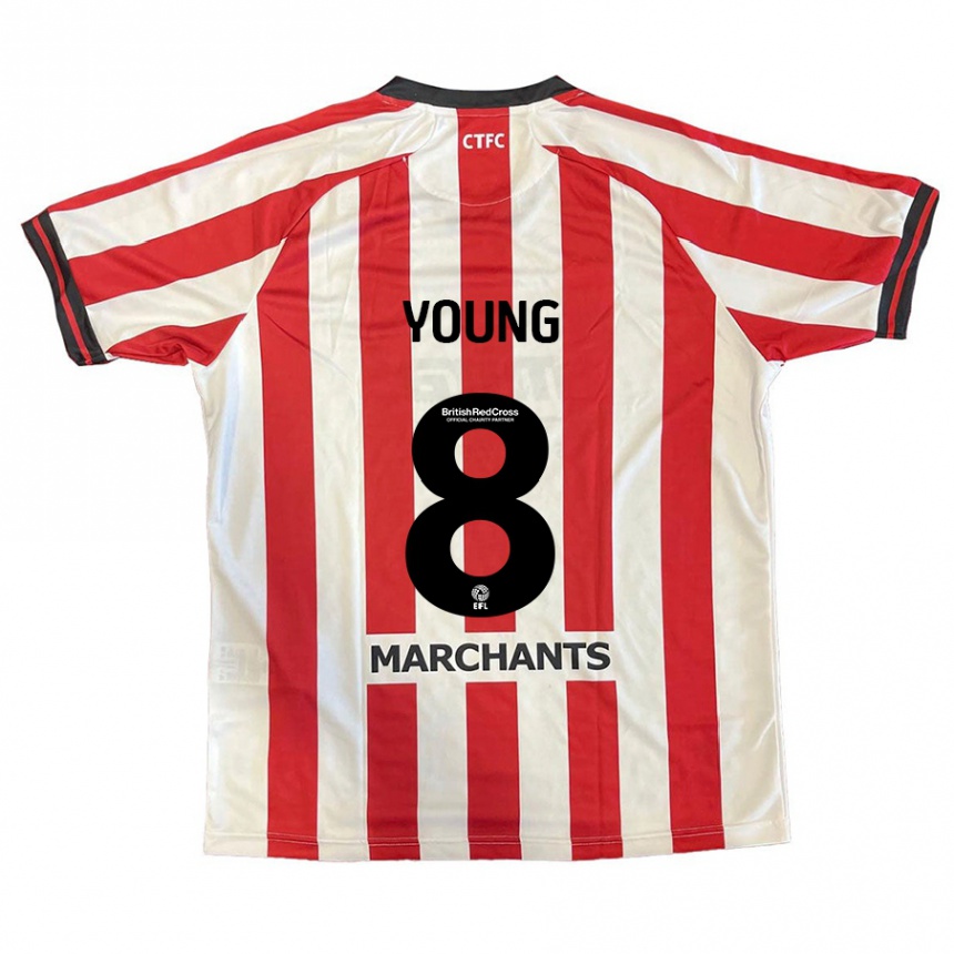 Kids Football Luke Young #8 Red White Home Jersey 2024/25 T-Shirt Australia